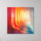 Retro Glow Arches – Abstract Mid-Century キャンバスプリント (正面)