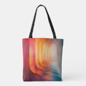 Retro Glow Arches – Abstract Mid-Century トートバッグ (裏面)