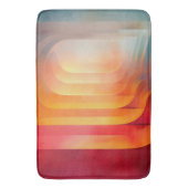 Retro Glow Arches – Abstract Mid-Century バスマット (正面縦)