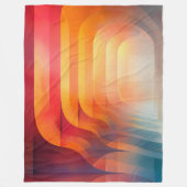 Retro Glow Arches – Abstract Mid-Century フリースブランケット (正面)