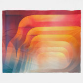 Retro Glow Arches – Abstract Mid-Century フリースブランケット (正面(横))