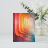 Retro Glow Arches – Abstract Mid-Century ポストカード (スタンド正面)