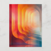 Retro Glow Arches – Abstract Mid-Century ポストカード (正面)