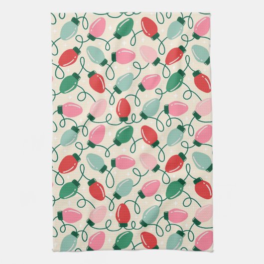 Retro Glow Lights キッチンタオル (縦)