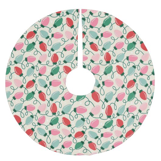 Retro Glow Lights ブラッシュドポリエステルツリースカート (正面)