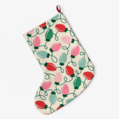 Retro Glow Lights ラージクリスマスストッキング (裏面 (吊り時))