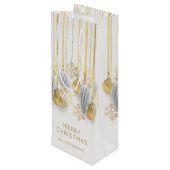 Retro Gold and Silver Christmas Ornaments ワインギフトバッグ (裏面アングル)