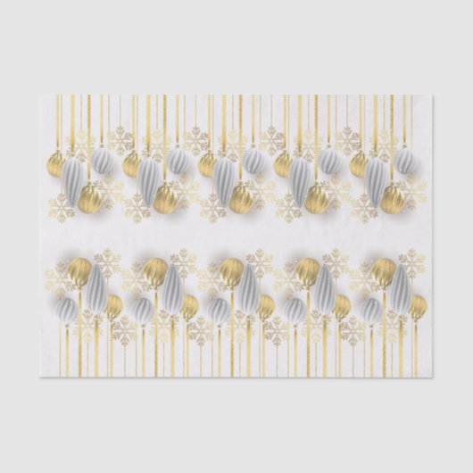 Retro Gold and Silver Christmas Ornaments  薄葉紙 (正面)