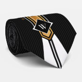 Retro Gold, Black, and White Tie ネクタイ (ロール)