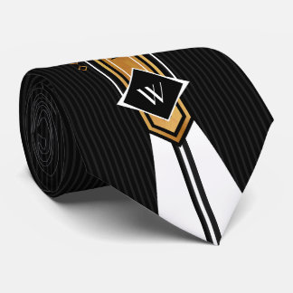 Retro Gold, Black, and White Tie ネクタイ