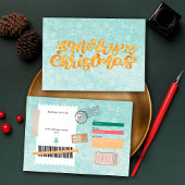 Retro Gold Christmas Pattern Ticket Gift Voucher