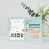 Retro Gold Christmas Pattern Ticket Gift Voucher (スタンド正面)