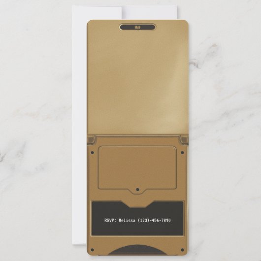 Retro Gold Handheld Gaming Birthday Invitation 招待状 (裏面)