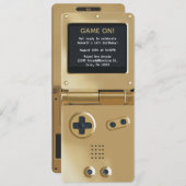 Retro Gold Handheld Gaming Birthday Invitation 招待状 (正面/裏面)