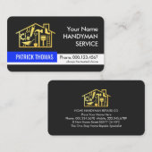 Retro Gold Handyman Tools Building 名刺 (正面/裏面)