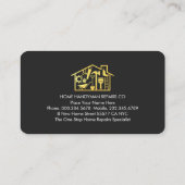 Retro Gold Handyman Tools Building 名刺 (裏面)