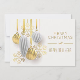 Retro Gold Silver Ornaments Christmas シーズンカード