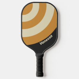 Retro Golden Horizon Circle Stripe with Name ピックルボールラケット