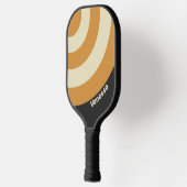 Retro Golden Horizon Circle Stripe with Name ピックルボールラケット (左)