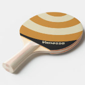 Retro Golden Horizon Circle Stripe with Name 卓球ラケット (正面アングル)