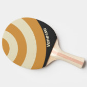 Retro Golden Horizon Circle Stripe with Name 卓球ラケット (横)