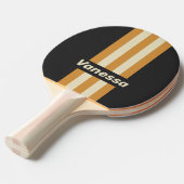 Retro Golden Horizon Pin Stripes with Name 卓球ラケット (正面アングル)