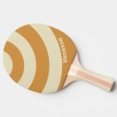 Retro Golden Horizon Three Circle Stripe with Name 卓球ラケット (横)