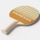 Retro Golden Horizon Three Horizon Stripe & Name 卓球ラケット (正面アングル)