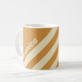 Retro Golden Horizon Three Stripes with Name コーヒーマグカップ (正面左)