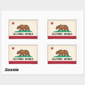 Retro Golden State Bear California Republic 長方形シール (シート)