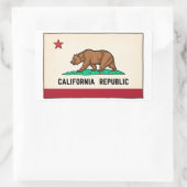Retro Golden State Bear California Republic 長方形シール (バッグ)