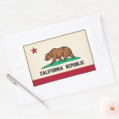 Retro Golden State Bear California Republic 長方形シール (封筒)