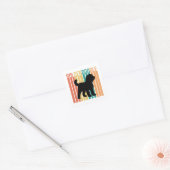 Retro Goldendoodle Dog Silhouette スクエアシール (封筒)