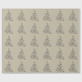 Retro Golf Club Christmas Tree Golfing X-mas ラッピングペーパー (フラット)