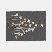 Retro Golf Club Christmas Tree Golfing Xmas Golfer フリースブランケット (正面(横))