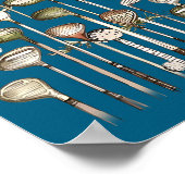 Retro Golf Club Christmas Tree Golfing Xmas Golfer ポスター (角)