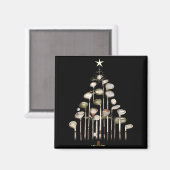 Retro Golf Club Christmas Tree Golfing Xmas Golfer マグネット (正面/裏面)