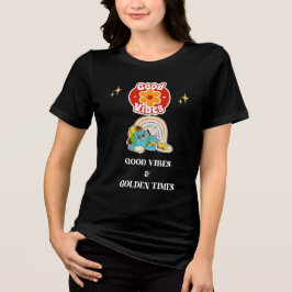 Retro Good Vibes Earth Character  トライブレンドＴシャツ