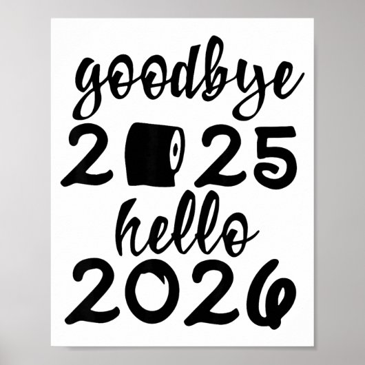 Retro Goodbye 2025 Hello 2026 Happy New Year Party ポスター (正面)