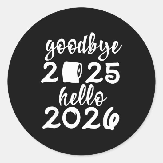 Retro Goodbye 2025 Hello 2026 Happy New Year Party ラウンドシール (正面)