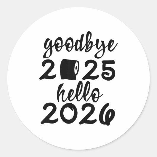 Retro Goodbye 2025 Hello 2026 Happy New Year Party ラウンドシール (正面)