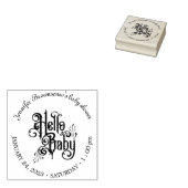 Retro Gothic Dark Hello Baby Shower ラバースタンプ (押印)
