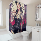 Retro Gothic Girl シャワーカーテン (インサイチュ)