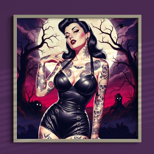 Retro Gothic Girl ポスター