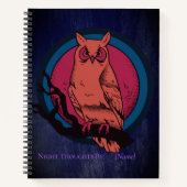 Retro Gothic Night Owl Moon Spiral Notebook ノートブック (正面)