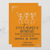 Retro Gothic Skull Dance Halloween Party 招待状 (正面/裏面)