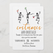 Retro Gothic Skull Dance Halloween Party 招待状 (正面/裏面)