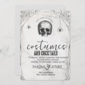 Retro Gothic Skull Dance Halloween Party 招待状 (正面/裏面)