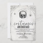 Retro Gothic Skull Dance Halloween Party 招待状 (正面)