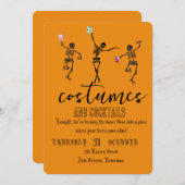 Retro Gothic Skull Dance Halloween Party 招待状 (正面/裏面)